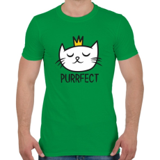 PRINTFASHION Cica - purrfect - pefekt - Férfi póló - Zöld