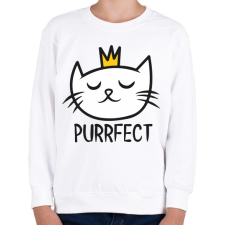 PRINTFASHION Cica - purrfect - pefekt - Gyerek pulóver - Fehér gyerek pulóver, kardigán