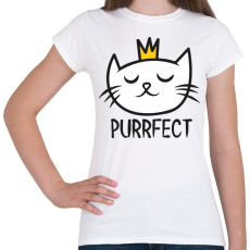 PRINTFASHION Cica - purrfect - pefekt - Női póló - Fehér