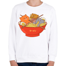 PRINTFASHION Cica ramen - Gyerek pulóver - Fehér