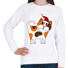 PRINTFASHION Cica sapkában - Női pulóver - Fehér