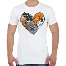 PRINTFASHION Cica szerelem - Férfi póló - Fehér