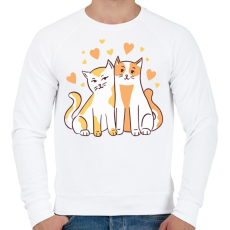 PRINTFASHION Cica szerelem - Férfi pulóver - Fehér