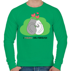 PRINTFASHION Cica szerelem - Férfi pulóver - Zöld