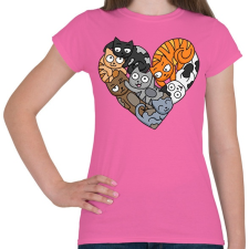 PRINTFASHION Cica szerelem - Női póló - Rózsaszín női póló