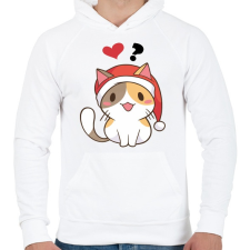 PRINTFASHION Cica - szeretsz ? - Férfi kapucnis pulóver - Fehér férfi pulóver, kardigán