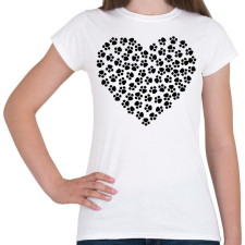 PRINTFASHION Cica szív - Női póló - Fehér női póló