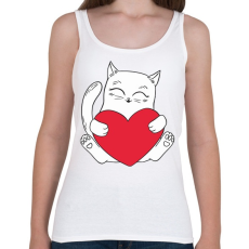 PRINTFASHION Cica szívvel - Női atléta - Fehér