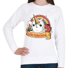 PRINTFASHION Cica - Szólíts unikornisnak - Női pulóver - Fehér