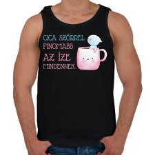 PRINTFASHION Cica szőrrel finomabb - Bögre - Férfi atléta - Fekete atléta, trikó