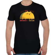 PRINTFASHION Cica - Taco cat visszafelé is olvasva is taco cat - Férfi póló - Fekete férfi póló