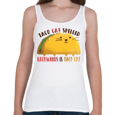 PRINTFASHION Cica - Taco cat visszafelé is olvasva is taco cat  - Női atléta - Fehér női trikó