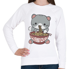 PRINTFASHION Cica tésztával - Női pulóver - Fehér női pulóver, kardigán