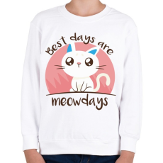 PRINTFASHION Cica the best days - Gyerek pulóver - Fehér