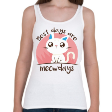 PRINTFASHION Cica the best days - Női atléta - Fehér női trikó