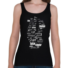 PRINTFASHION cica többnyelven - Női atléta - Fekete