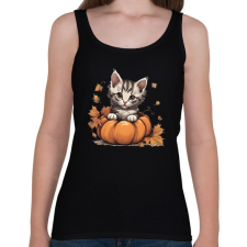 PRINTFASHION cica tökben - Női atléta - Fekete női trikó
