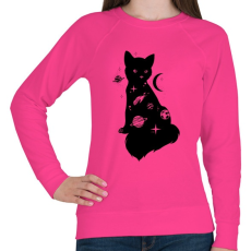 PRINTFASHION Cica univerzum - Női pulóver - Fukszia
