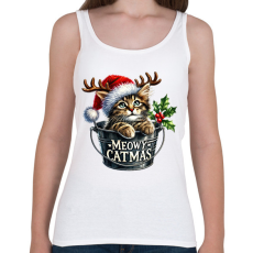 PRINTFASHION Cica vödörben - Női atléta - Fehér