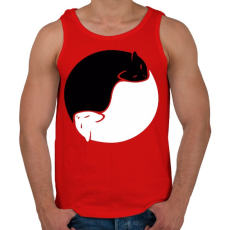 PRINTFASHION Cica yin yang - Férfi atléta - Piros