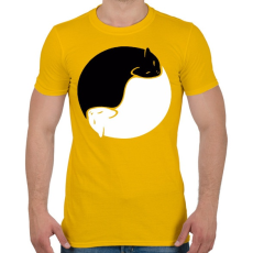 PRINTFASHION Cica yin yang - Férfi póló - Sárga