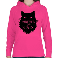 PRINTFASHION Cicák anyukája - Női kapucnis pulóver - Fukszia női pulóver, kardigán