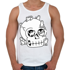 PRINTFASHION Cicák és koponya - Férfi atléta - Fehér atléta, trikó