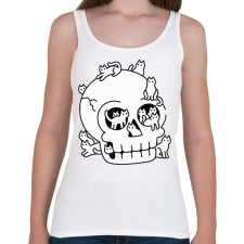 PRINTFASHION Cicák és koponya - Női atléta - Fehér női trikó
