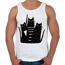 PRINTFASHION Cicák - Férfi atléta - Fehér atléta, trikó