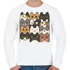 PRINTFASHION Cicák - Férfi pulóver - Fehér férfi pulóver, kardigán