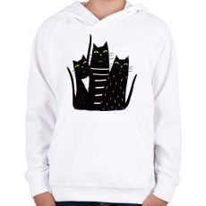 PRINTFASHION Cicák - Gyerek kapucnis pulóver - Fehér