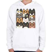 PRINTFASHION Cicák - Gyerek kapucnis pulóver - Fehér gyerek pulóver, kardigán