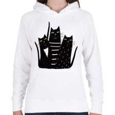 PRINTFASHION Cicák - Női kapucnis pulóver - Fehér női pulóver, kardigán