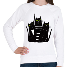 PRINTFASHION Cicák - Női pulóver - Fehér női pulóver, kardigán