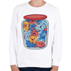 PRINTFASHION Cicák üvegben - Gyerek pulóver - Fehér