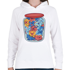 PRINTFASHION Cicák üvegben - Női kapucnis pulóver - Fehér női pulóver, kardigán