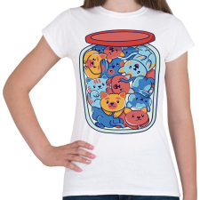 PRINTFASHION Cicák üvegben - Női póló - Fehér női póló