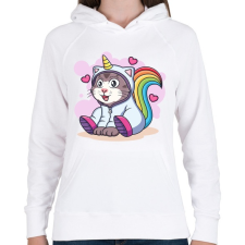 PRINTFASHION Cicakornis - Női kapucnis pulóver - Fehér női pulóver, kardigán