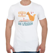 PRINTFASHION Cicákra & Könyvekre van szükségem - Férfi póló - Fehér férfi póló