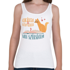 PRINTFASHION Cicákra & Könyvekre van szükségem - Női atléta - Fehér