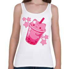 PRINTFASHION Cicás bubble tea - Női atléta - Fehér női trikó