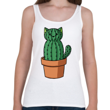 PRINTFASHION Cicás kaktusz - Női atléta - Fehér női trikó