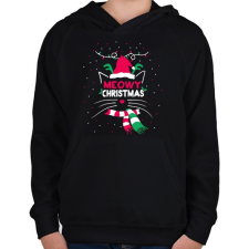 PRINTFASHION Cicás karácsony - Gyerek kapucnis pulóver - Fekete gyerek pulóver, kardigán