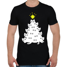 PRINTFASHION Cicás Karácsonyfa - Férfi póló - Fekete férfi póló