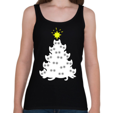 PRINTFASHION Cicás Karácsonyfa - Női atléta - Fekete