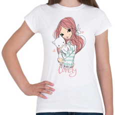 PRINTFASHION Cicás lány - Női póló - Fehér