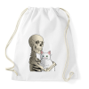 PRINTFASHION Cicás leszek amíg élek (fehér cicával) - Sportzsák, Tornazsák - Fehér