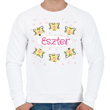 PRINTFASHION Cicás minta névvel - Férfi pulóver - Fehér női pulóver, kardigán