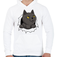 PRINTFASHION Cicás póló - Férfi kapucnis pulóver - Fehér