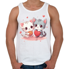 PRINTFASHION Cicás szív - Férfi atléta - Fehér